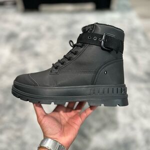 Aldo Black Rugged Boots with Weather-Resistant Design